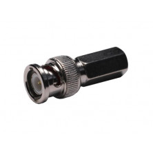 Conector Macho BNC a rosca torsion para Cable RG59. Conductor solido. AVALVA