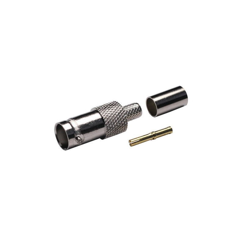 Conector Hembra BNC crimp RG59 casquillo suelto AVALVA