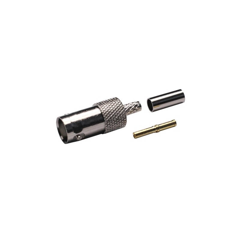 Conector Hembra BNC crimp RG174 casquillo suelto AVALVA