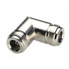 Conector N doble hembra acodado AVALVA