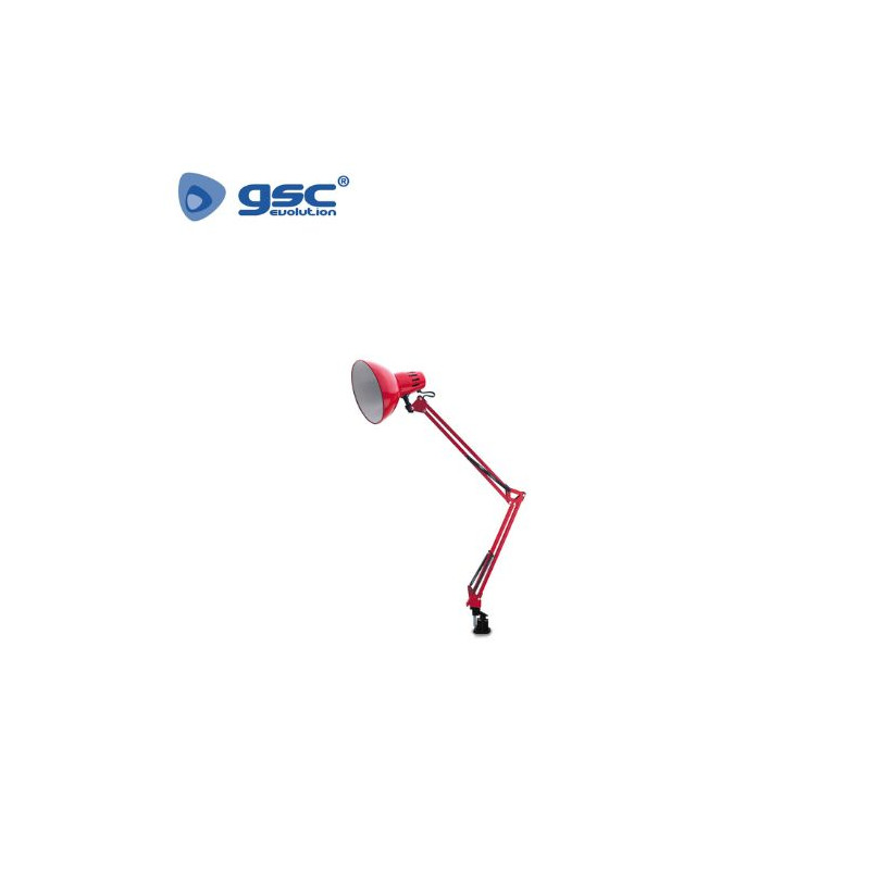 Flexo de sobremesa E27 40w clip Rojo 220x850mm GSC C1/16