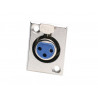 Conector Hembra Canon para chasis 3P AVALVA