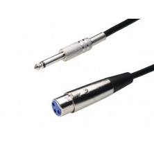 Conexion Canon 3P H-M jack 6,3mm mono. 5m. AVALVA