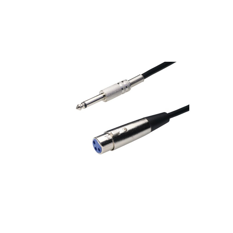 Conexion Canon 3P H-M jack 6,3mm mono. 5m. AVALVA