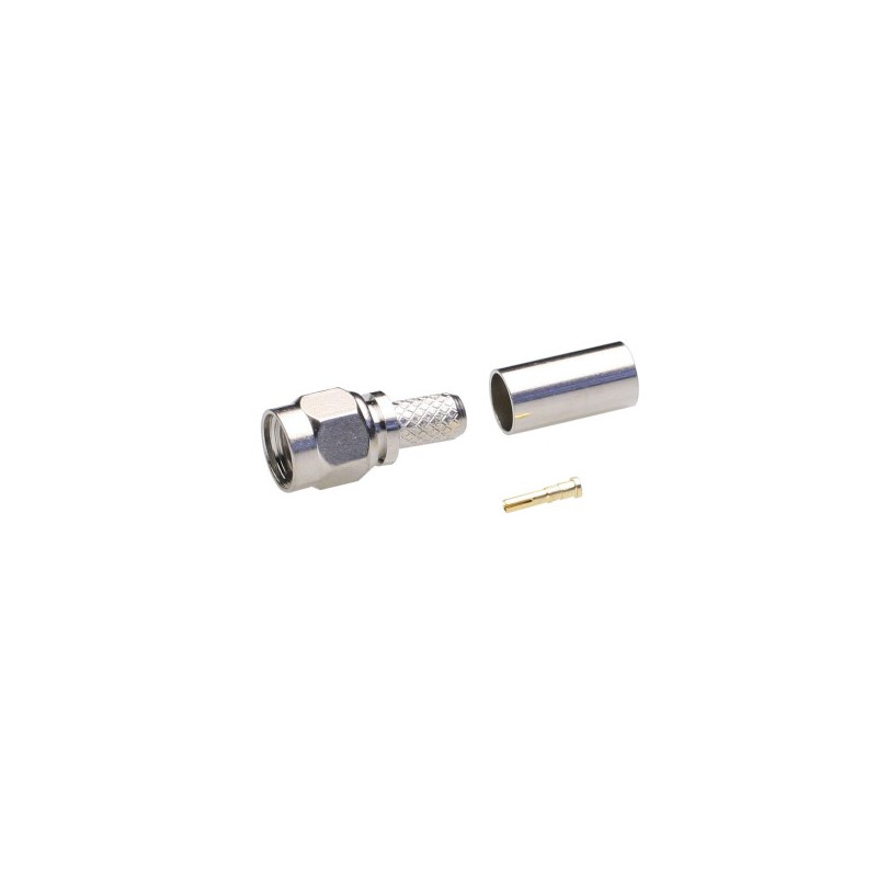 Conector Macho SMA inverso RG58 crimpar AVALVA