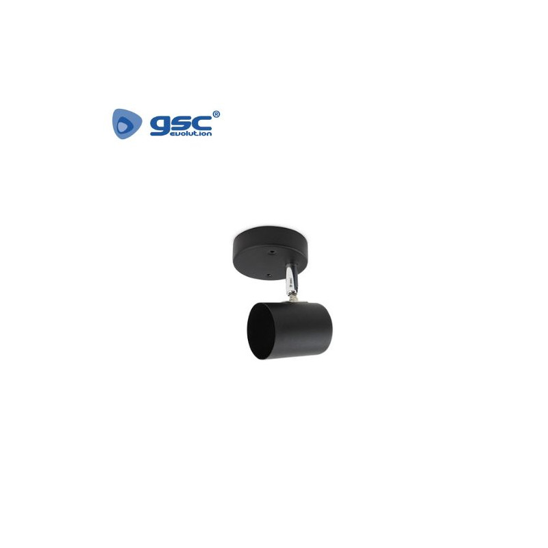 Foco techo/pared simple GU10 Negro Edina GSC C1/36