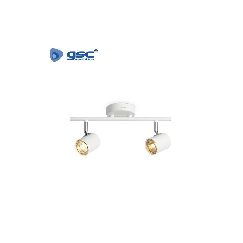 Foco techo/pared doble lineal GU10 Blanco Edina GSC C1/12
