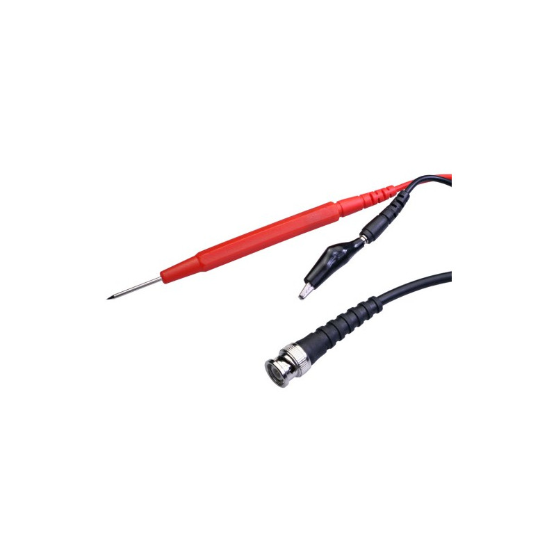 Conexion BNC macho-punta prueba+pinza cocodrilo, RG58. 1m AVALVA