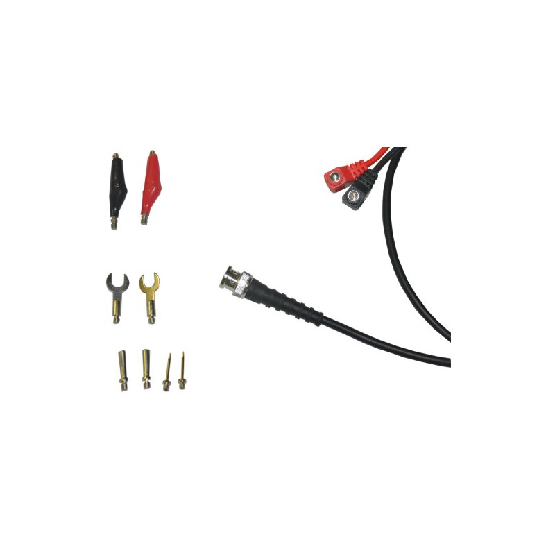 Conexion BNC macho-2 terminales+kit, RG58. 1m AVALVA