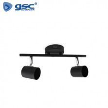 Foco techo/pared doble lineal GU10 Negro Edina GSC C1/12