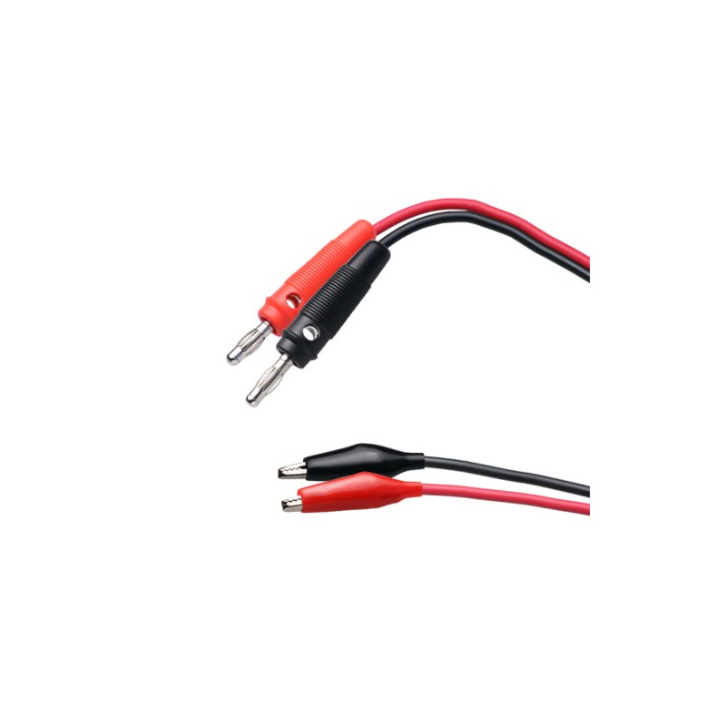 Conexion 2 bananas-2 pinzas cocodrilo. 60cm. AVALVA