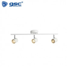 Foco techo/pared triple lineal GU10 Blanco Edina GSC C1/12