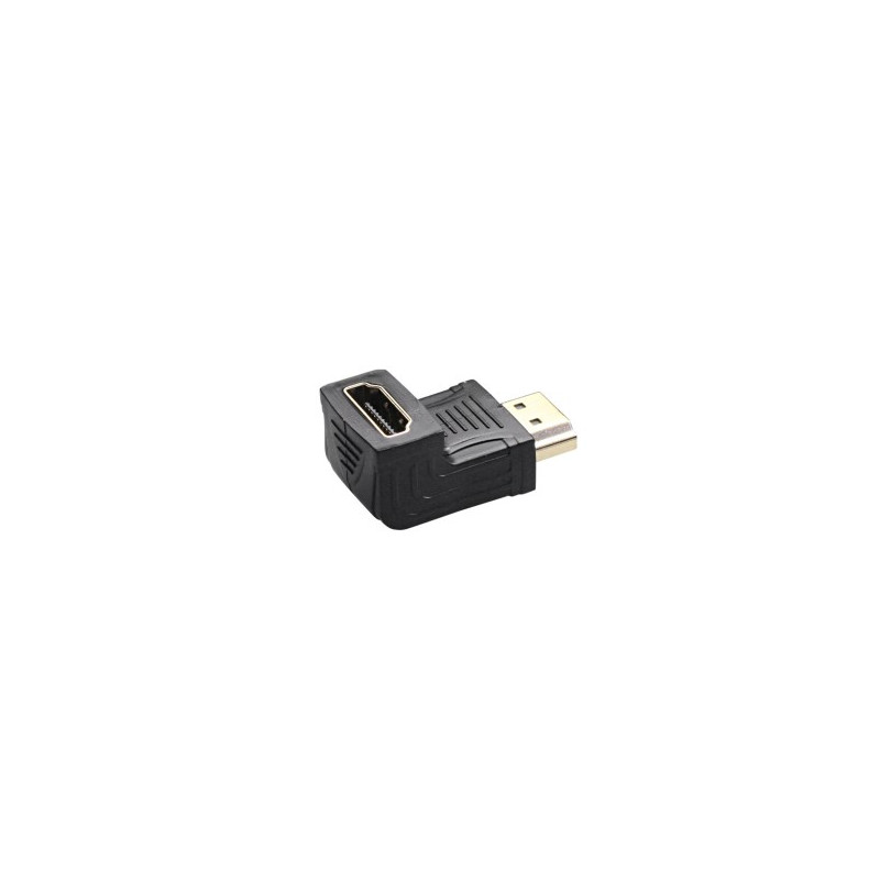 Adaptador HDMI macho-hembra codo 90g vertical abajo 19P tipo A AVALVA