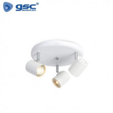 Foco techo/pared triple circular GU10 Blanco Edina GSC /12