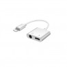 Adaptador Lightning macho a Lightning hembra con hembra auxiliar 3,5mm AVALVA