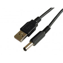 Conexión USB Macho A - Macho alimentación 5,5x2,5mm 1m AVALVA