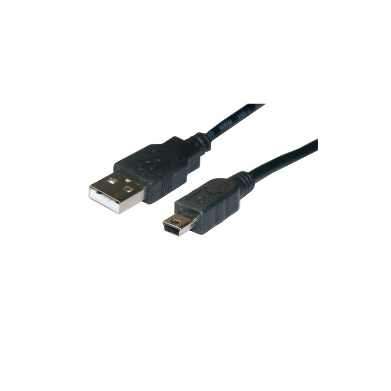 Conexión USB Macho A - mini USB Macho B 5p 2m AVALVA