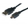 Conexión USB Macho A - mini USB Macho B 5p 2m AVALVA