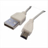 Conexión USB Macho A - mini USB Macho B 5p blanca 0,4m AVALVA