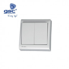 Mecanismo superficie Serie FOCUS Doble Interruptor 10A 220V Blanco GSC C20/100
