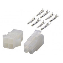 Conector macho-hembra 4 polos, paso 6,3 AVALVA