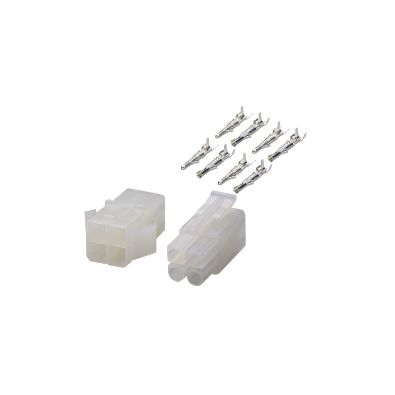 Conector macho-hembra 4 polos, paso 6,3 AVALVA