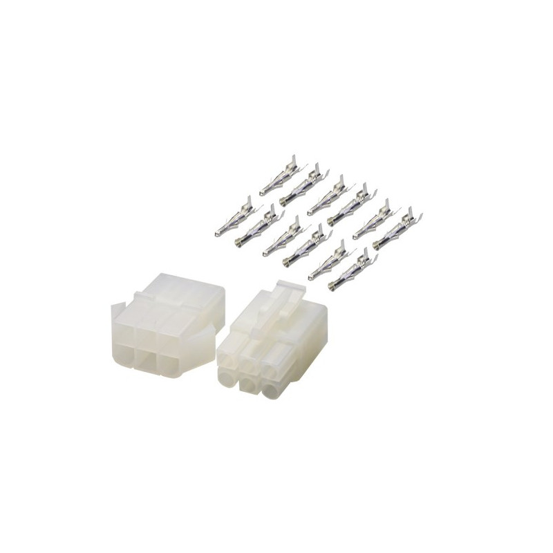Conector macho-hembra 6 polos, paso 6,3 AVALVA