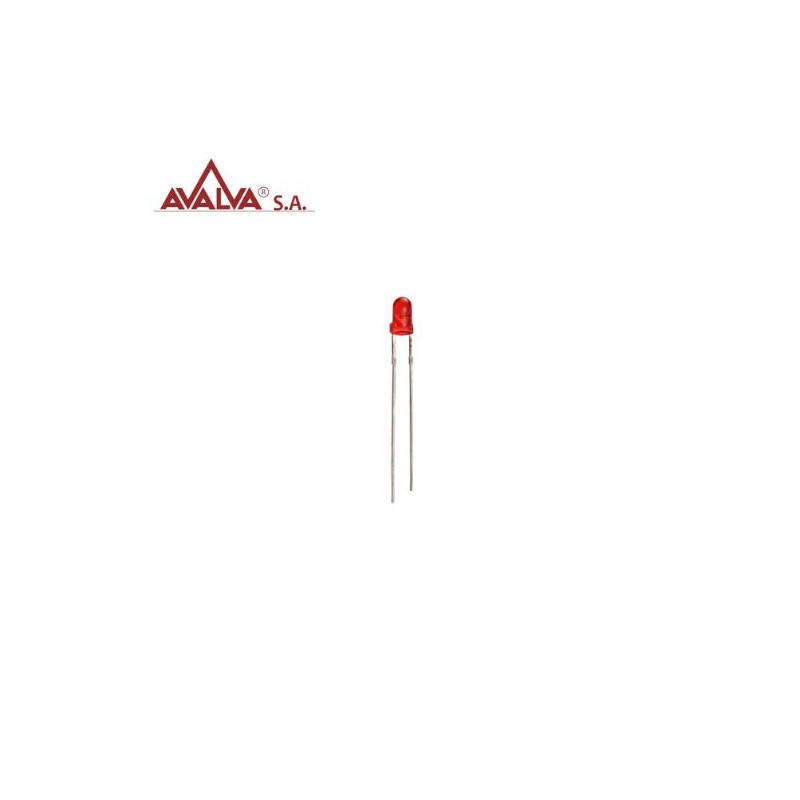 LED 3mm rojo AVALVA