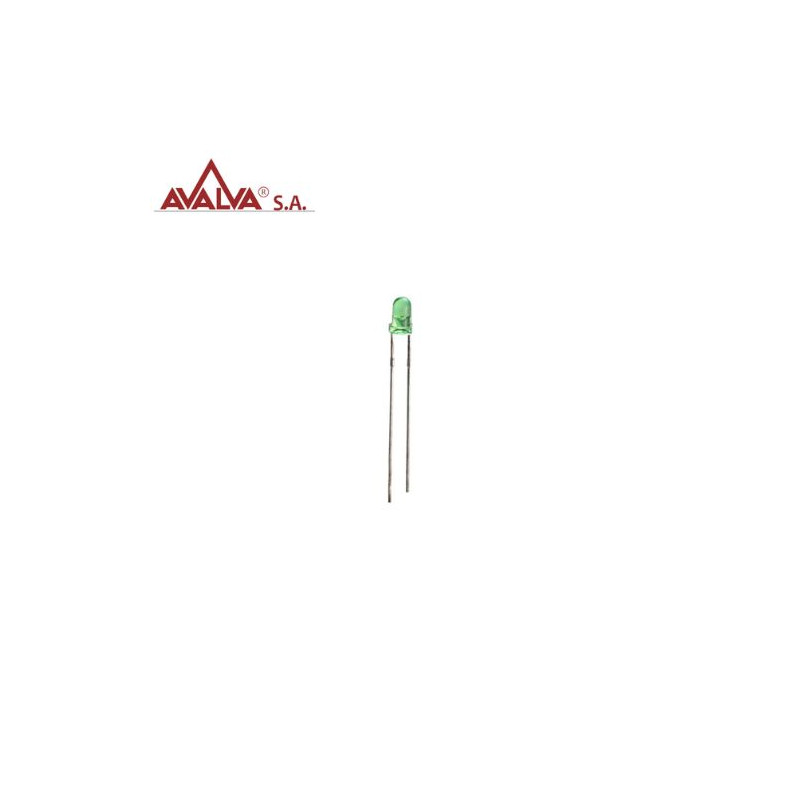 LED 3mm verde AVALVA