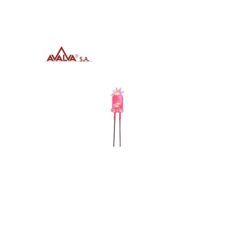LED alto brillo 5mm Rojo AVALVA