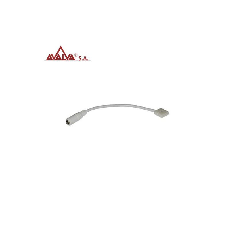 Cable para unir Tira de LED clip SMD 3528/2835 a conector hembra de alimentación 12cm AVALVA
