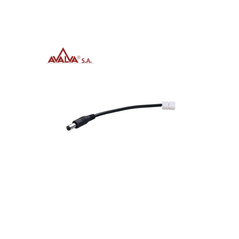 Cable para unir Tira de LED clip SMD 3528/2835 a conector macho de alimentación 12cm AVALVA