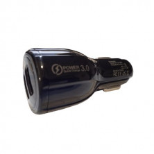 Cargador rápido doble USB QC3.0 para coche Negro AVALVA