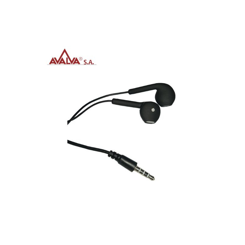Auricular digital estéreo con micrófono Negro AVALVA