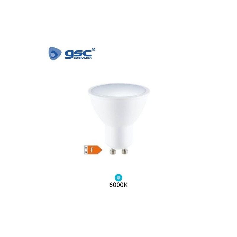 Bombilla Dicroica LED GU10 ((( REGULABLE ))) 7w 6000K 550Lm 220V GSC UUS