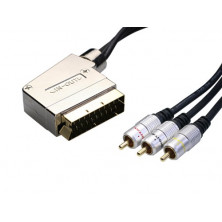 Conexion p.c. . Audio/Video IN/OUT. P Macho - 3 RCA Macho. 1,5m. AVALVA