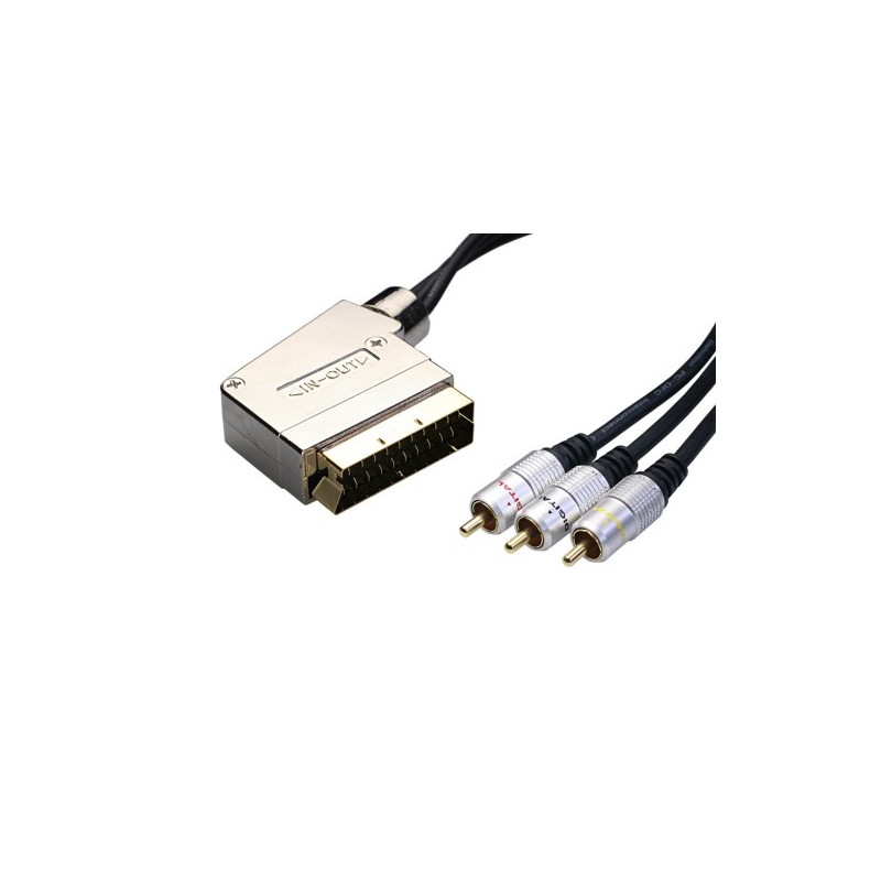 Conexion p.c. . Audio/Video IN/OUT. P Macho - 3 RCA Macho. 1,5m. AVALVA