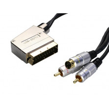 Conexion c.p. Audio/Video IN/OUT. Macho-3 RCA+miniDIN.1,5m AVALVA