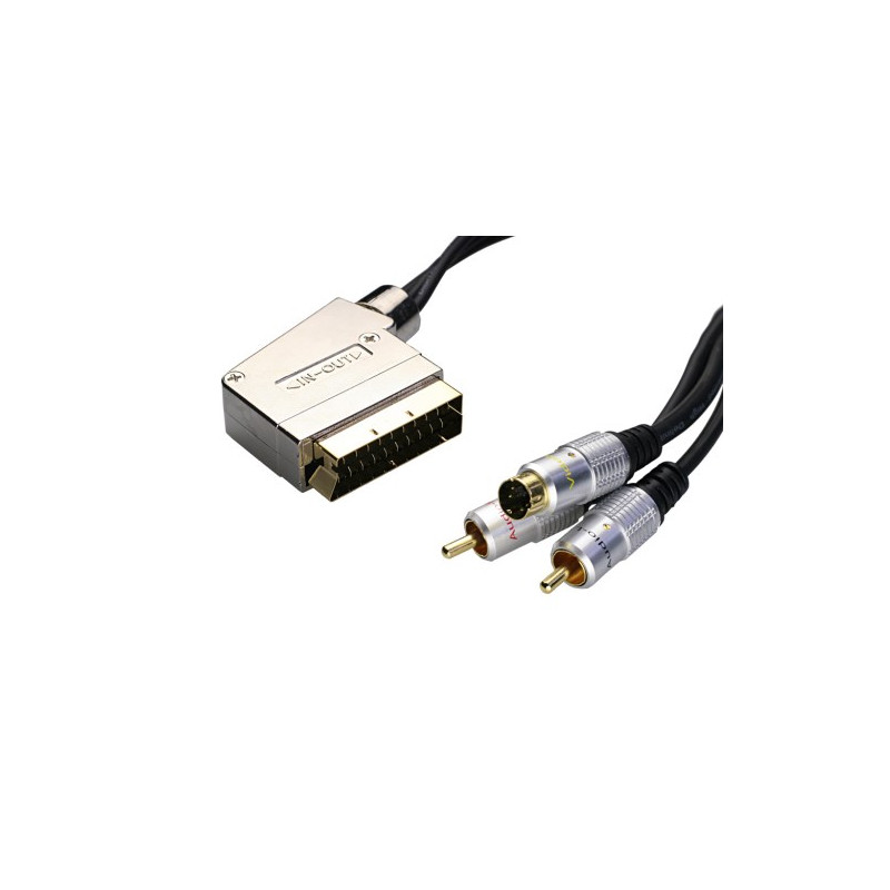 Conexion c.p. Audio/Video IN/OUT. Macho-3 RCA+miniDIN.1,5m AVALVA