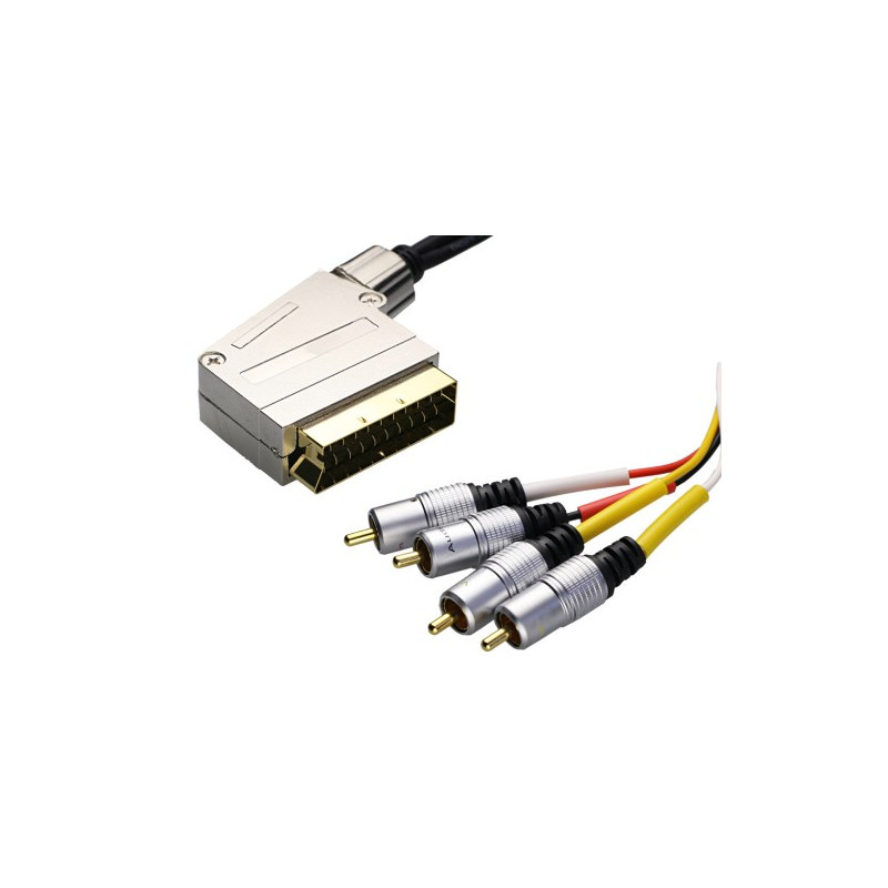 Conexion p.c. . Audio/Video IN/OUT. P Macho-4 RCA Macho. 1,5m. AVALVA