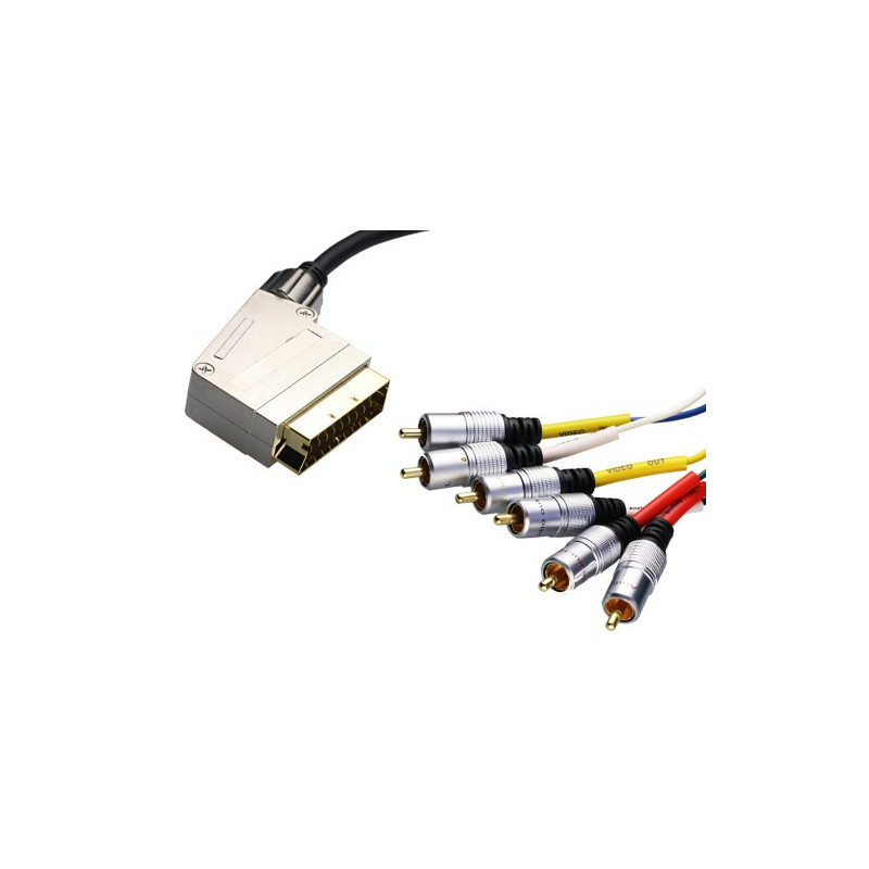 Conexion c.p. Audio/Video IN/OUT. Peri Macho-6 RCA Macho. 1,5m. AVALVA