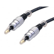 Conexion p.c. . Audio. Fibra optica toslink Macho - Macho 3,5. 1,5m. AVALVA