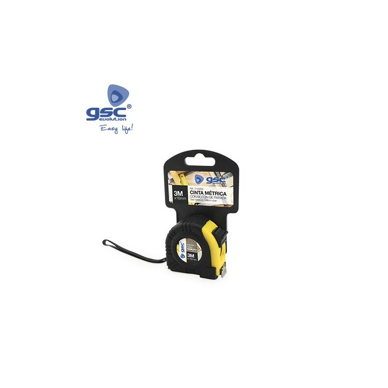 Flexómetro 16mm 3 metros con recubierta Goma GSC C12/120