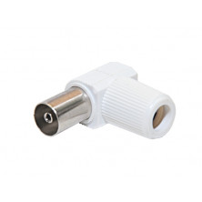 Conector Coaxial TV Hembra Acodado Blister AVALVA