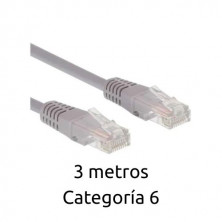 Cable Ethernet UTP flexible 3 metros Cat. 6 Blíster AVALVA