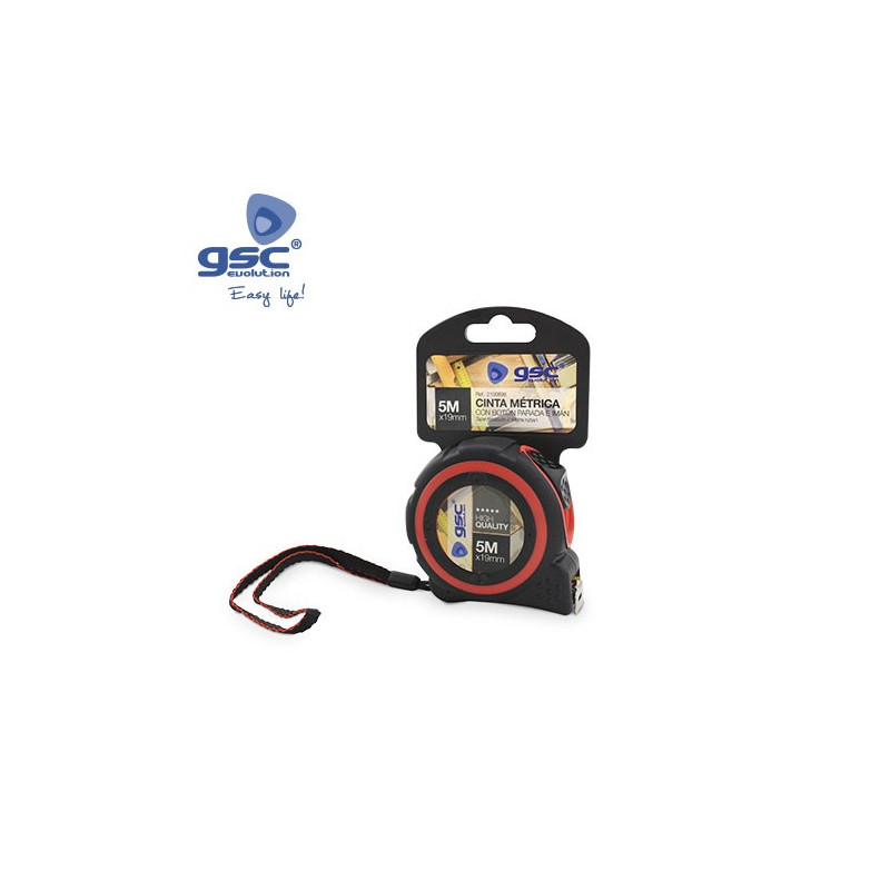 Flexómetro 19mm 5 metros con recubierta Goma e Imán Triple parada GSC C12/120