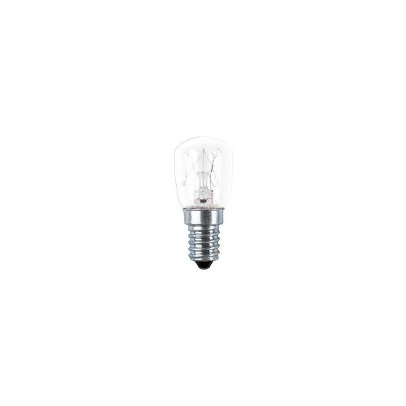 Bombilla E14 Pebetera Incandescente 25w para horno diámetro 22x48mm Alta Resistencia CLAR C50