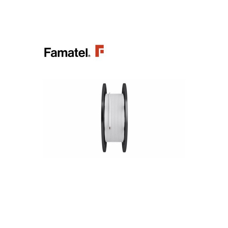 Cable manguera redonda 2x1mm Blanco (metradas y con EAN) Bobina 200m FAMATEL