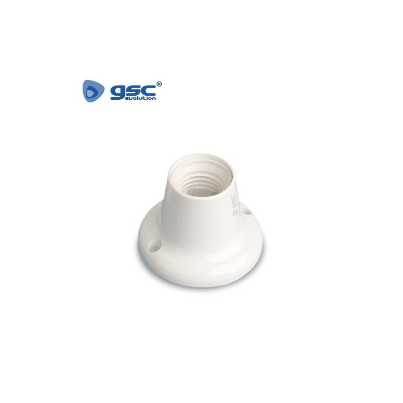 Portalámpara E27 Superficie Zócalo Recto Blanco GSC C10/200