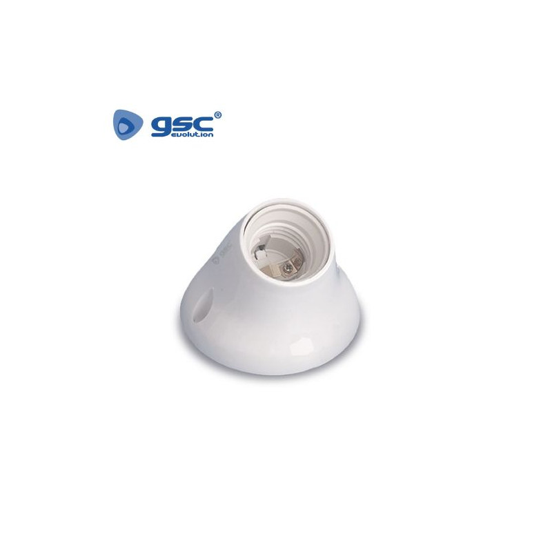 Portalámpara E27 Superficie Zócalo Curvo Blanco GSC C10/200